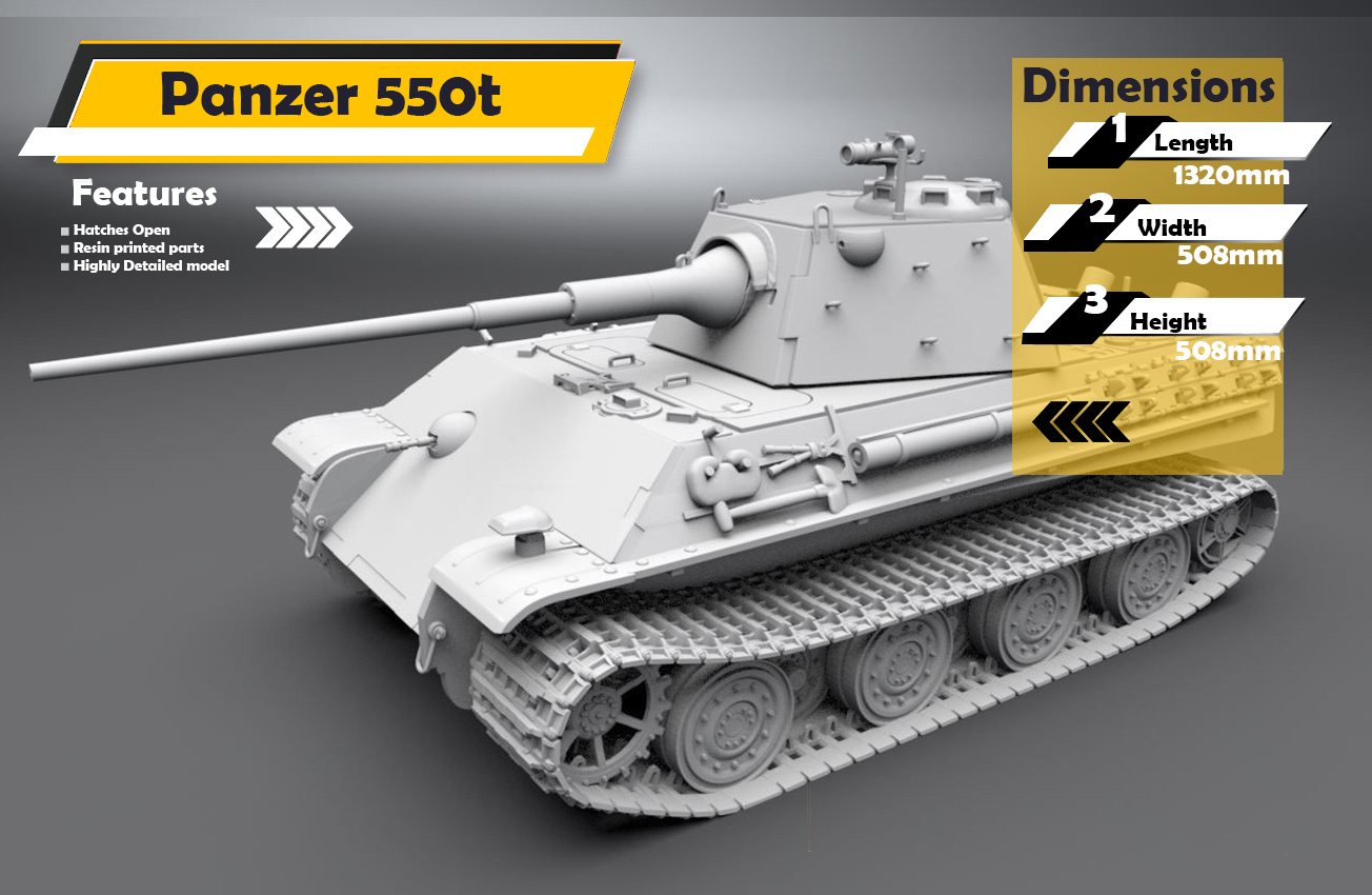 1/6 scale German WWII Panzer E50 - Solo 3D Studio